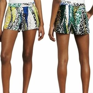 BCBGMaxAzria Phillipa Silky Shorts In Evergreen Multi. Size Small